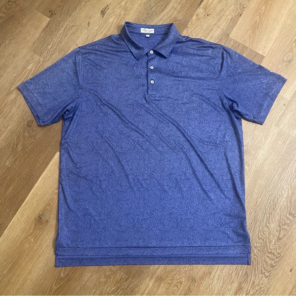 Peter Millar Summer Comfort Balsam Sail Jersey Golf Polo Batik Jazz Band Mens XL